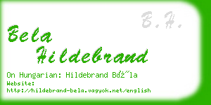 bela hildebrand business card